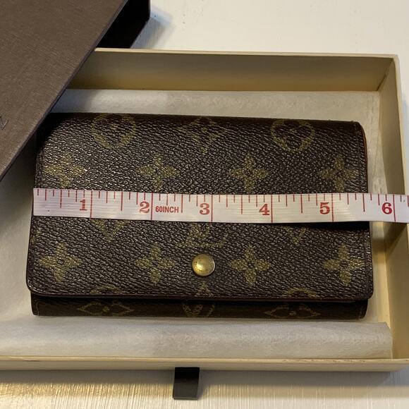 Vintage 90s Louis Vuitton Monogram Porte Monnaie Billets Tresor Wallet w/ Box - Picture 13 of 16